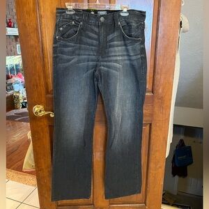 NWT Rock Republic Jeans Mens 34 X 32  Charcoal Wash  Henlee Bootcut Relaxed Deni